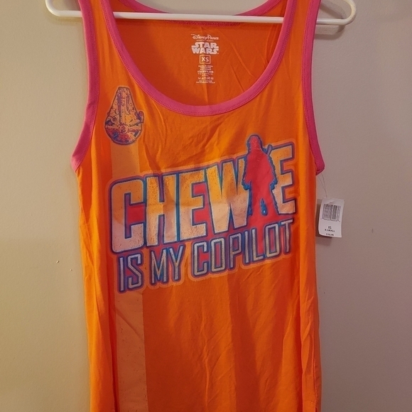 Disney star wars "Chewie My Copilot" tank top NWT XS - Picture 3 of 8